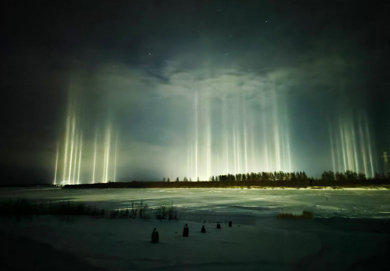 Чудеса Арктики: в Республике Саха замечено «неподвижное северное сияние» – световые столбы, которые служат и прогнозом погоды