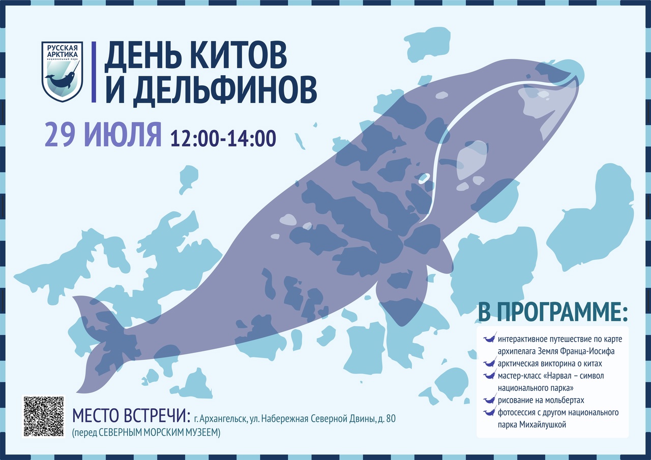 Всемирный День китов и дельфинов 29 июля отметит в Архангельске  нацпарк «Русская Арктика» 