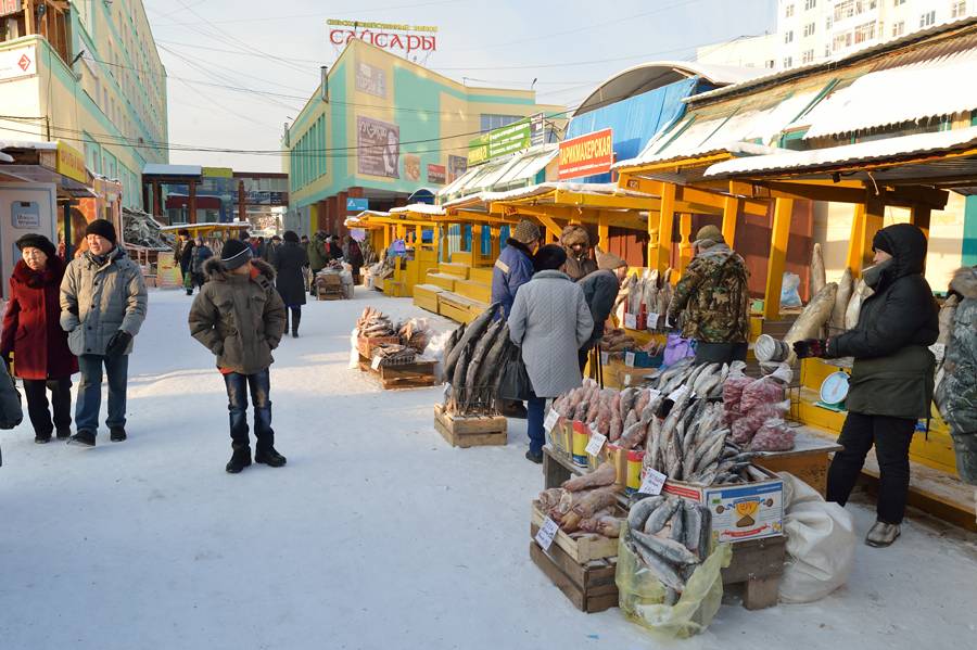 Крестьянский рынок в Якутске в −40°С: видео