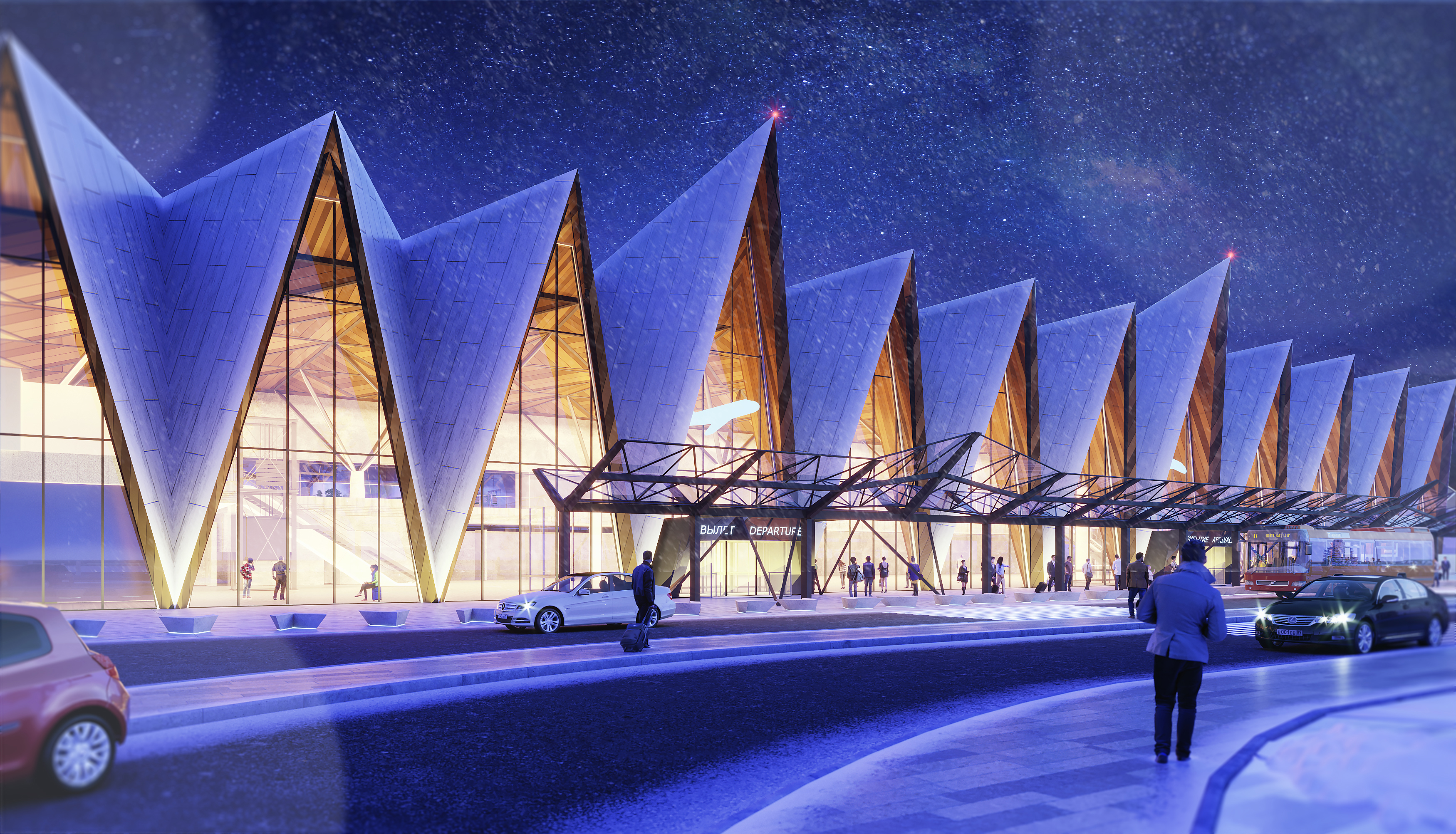 За строительством терминала аэропорта Новый Уренгой можно следить онлайн