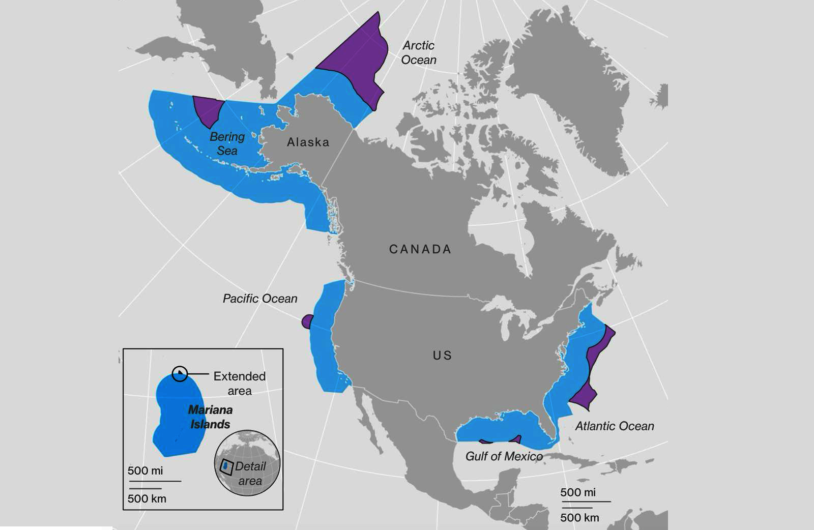 Госдепартамент США опубликовал новую расширенную карту континентального шельфа Арктики