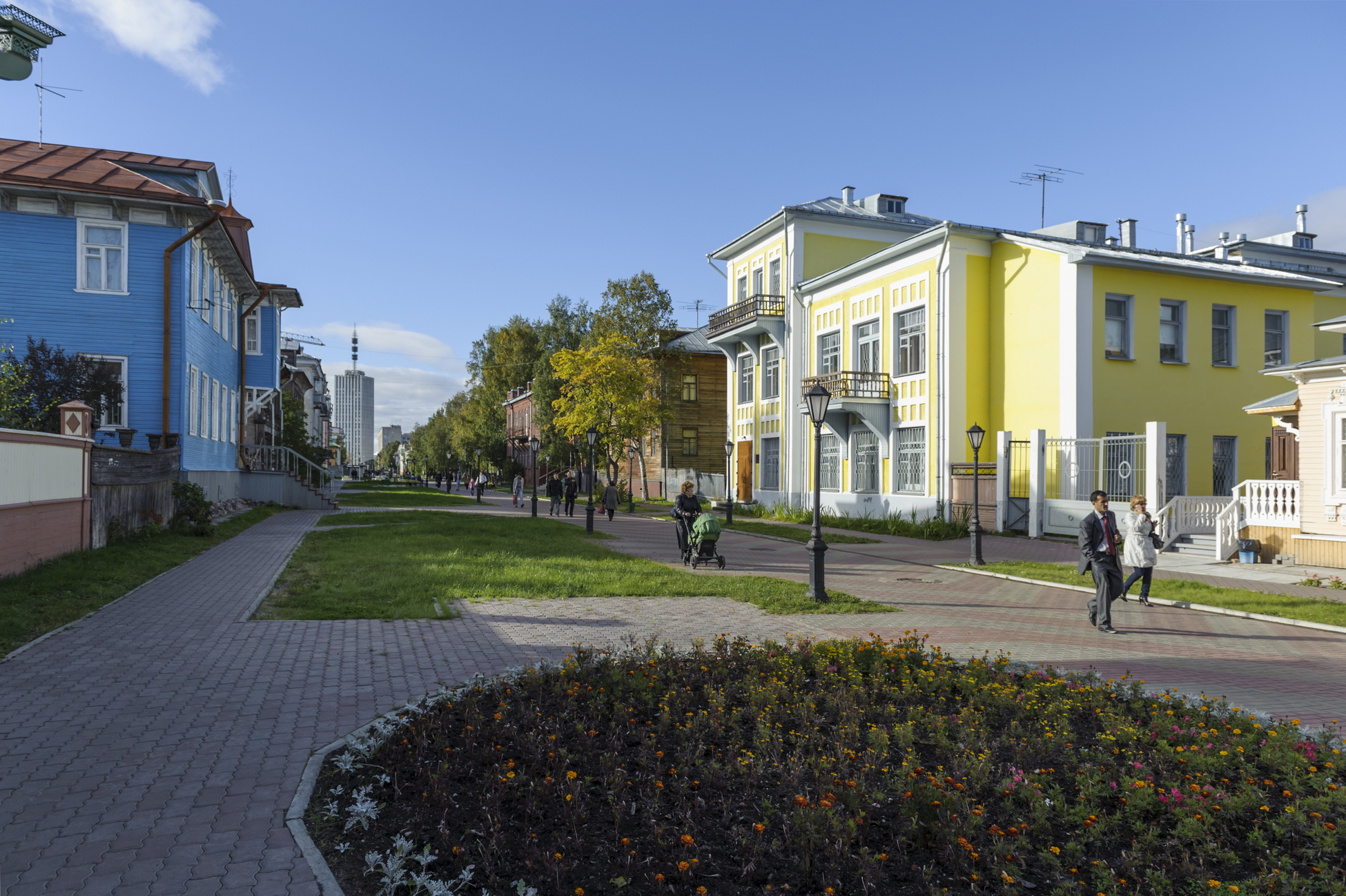 В Архангельске хотят установить деревянные пешеходные ограждения