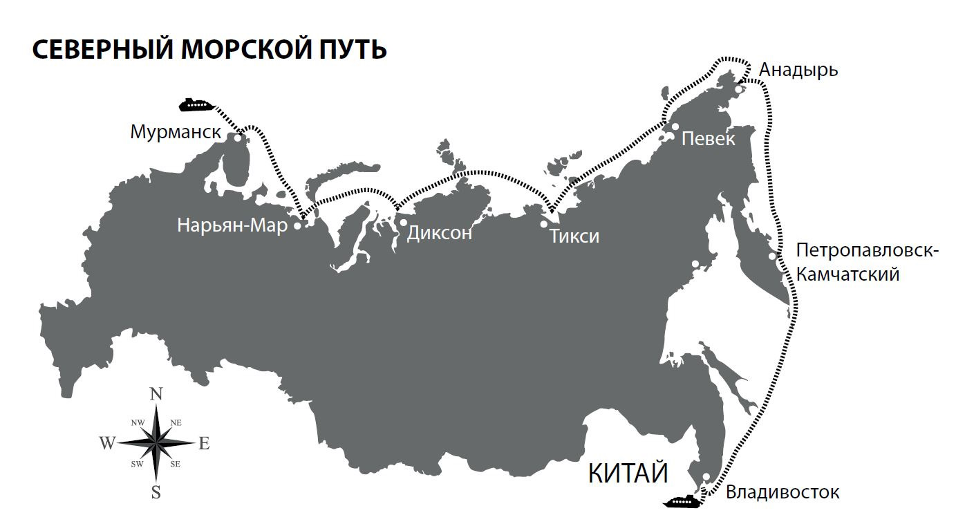 Карта северного морского пути на карте