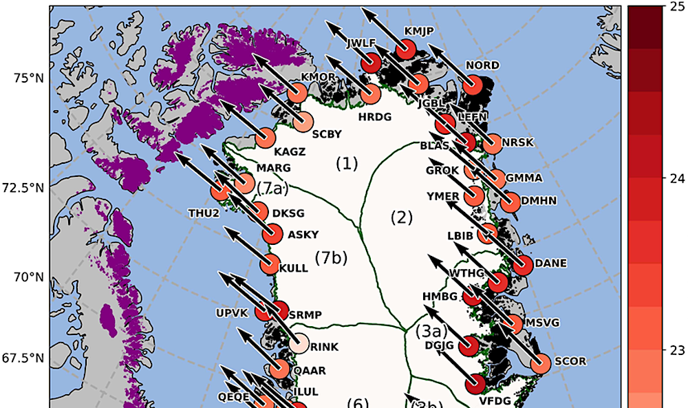 Гренландия меняет форму и смещается на северо-запад, что важно для геодезии и навигации, поскольку фиксированные «точки отсчёта» тоже смещаются